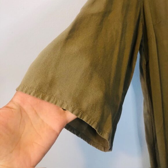 Boho H&M Mini Olive Green Dress Size 10 - Picture 3 of 6